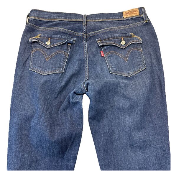 Levi’s 515 Bootcut Jeans Womens 12L Mid Rise Blue Stretch Denim Western Pockets - Picture 4 of 14